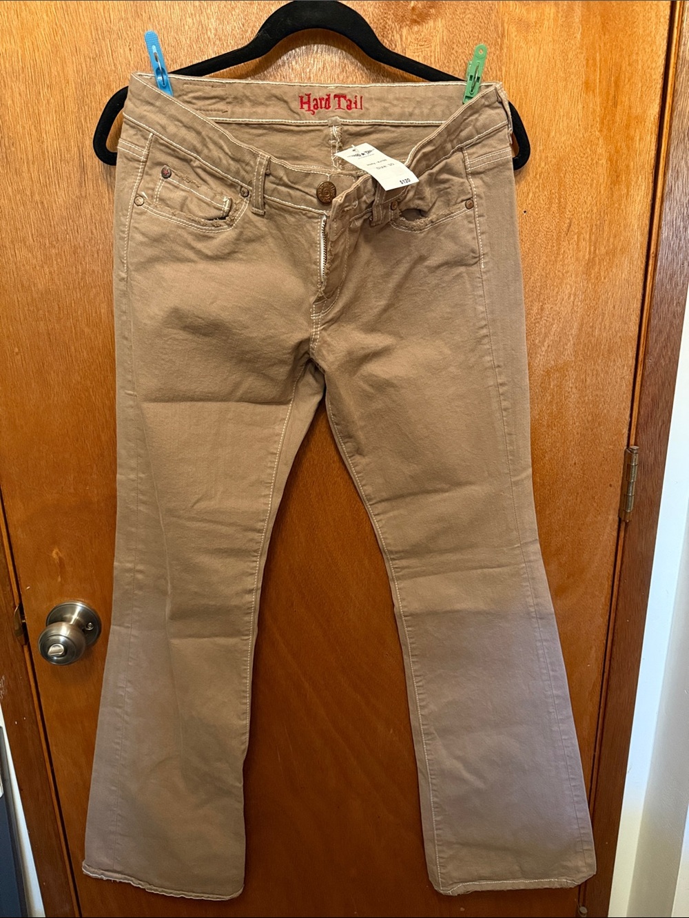 Hard Tail Tan Flare Jeans NWT